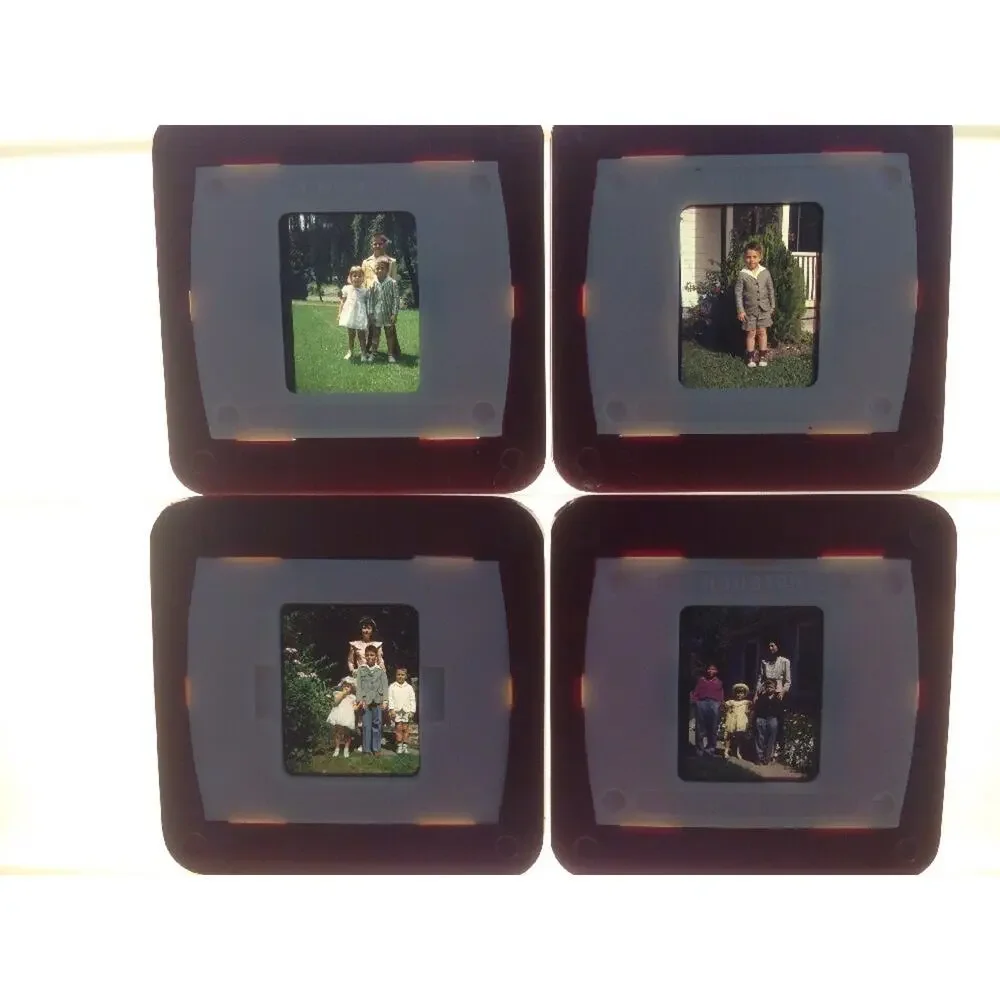 Lot 4 Vintage 1940s Kodachrome Family Children Portraits Photograph Color Slides